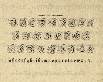 Digital Image Ancient Alphabet Download by VintageRetroAntique