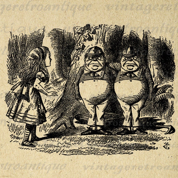 Tweedledee and Tweedledum Printable Digital by VintageRetroAntique