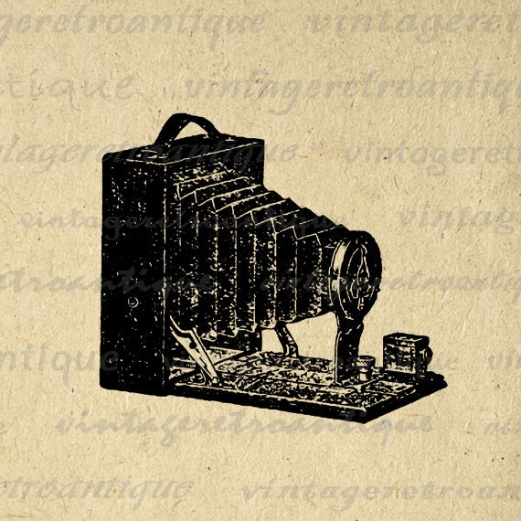 Printable Graphic Old Fashioned Camera by VintageRetroAntique