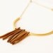 Elmolia // FREE SHIPPING // Handmade Necklace - Shiny Brown Beads with Golden Brass Tube Arcs - Golden Brass ChainBLACK FRIDAY