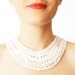 Darocia // FREE SHIPPING //Handmade Ivory Crochet Cotton Lace Collar Necklace Applique Blouse Accessories Bib Necklace