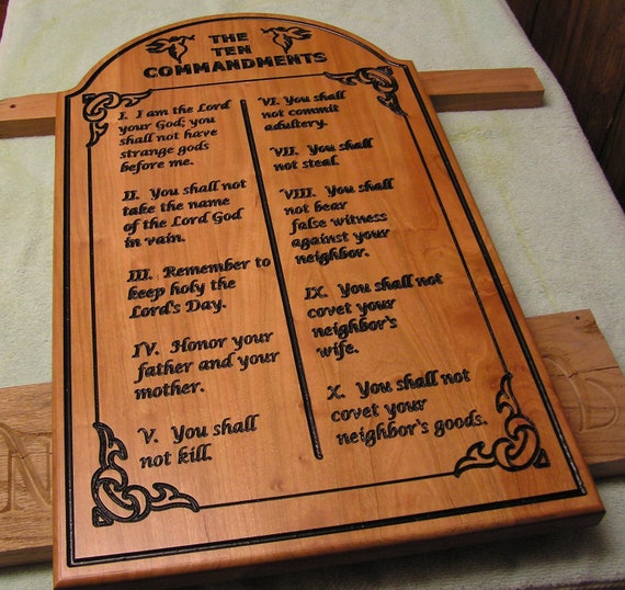 ten-commandments-large-wall-plaque-catholic-or-by-rickswoodsigns