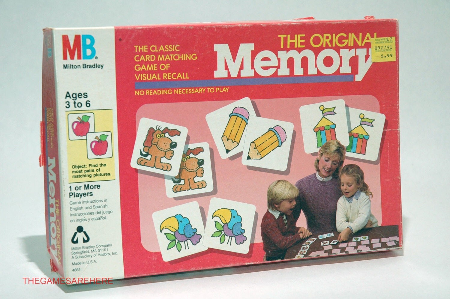 The Original Memory Game from Milton Bradley 1986 COMPLETE