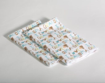 I Love Grandma - Flannel Baby Burp Cloths for Boys - Baby Boy Burp Cloth, New Baby Boy Gift, Burp Cloths Boy, Baby Shower Gift Set of 2