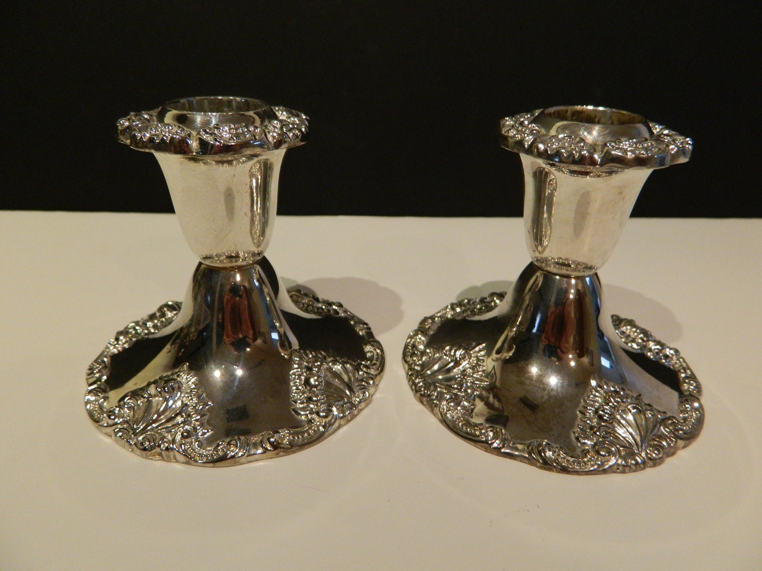 Pair of Vintage GODINGER Silver Plate Candlestick Holders