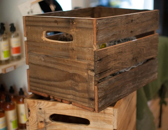 Wine Crate / Wood Crate Made of Reclaimed Wood