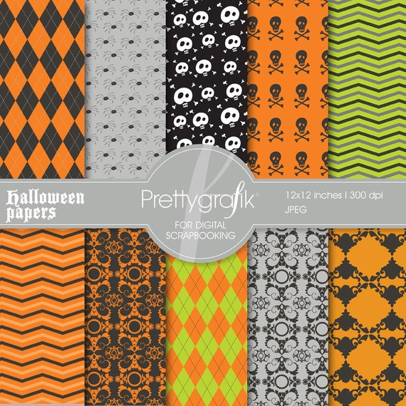 Halloween digital paper, commercial use, scrapbook papers, background - PS550 Il_570xn