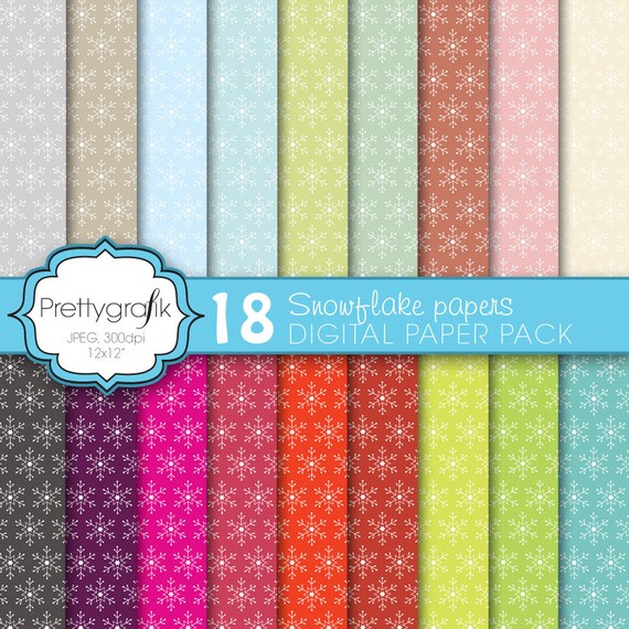 christmas snowflake digital paper, commercial use, scrapbook papers, background - PS577 Il_570xn