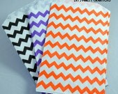 Halloween Party Favor Bag--(12) HALLOWEEN Orange, Purple, Black Chevron Favor Bags (5x7): Fall Carnival, Popcorn Bag, boutique/bakery bag Il_170x135