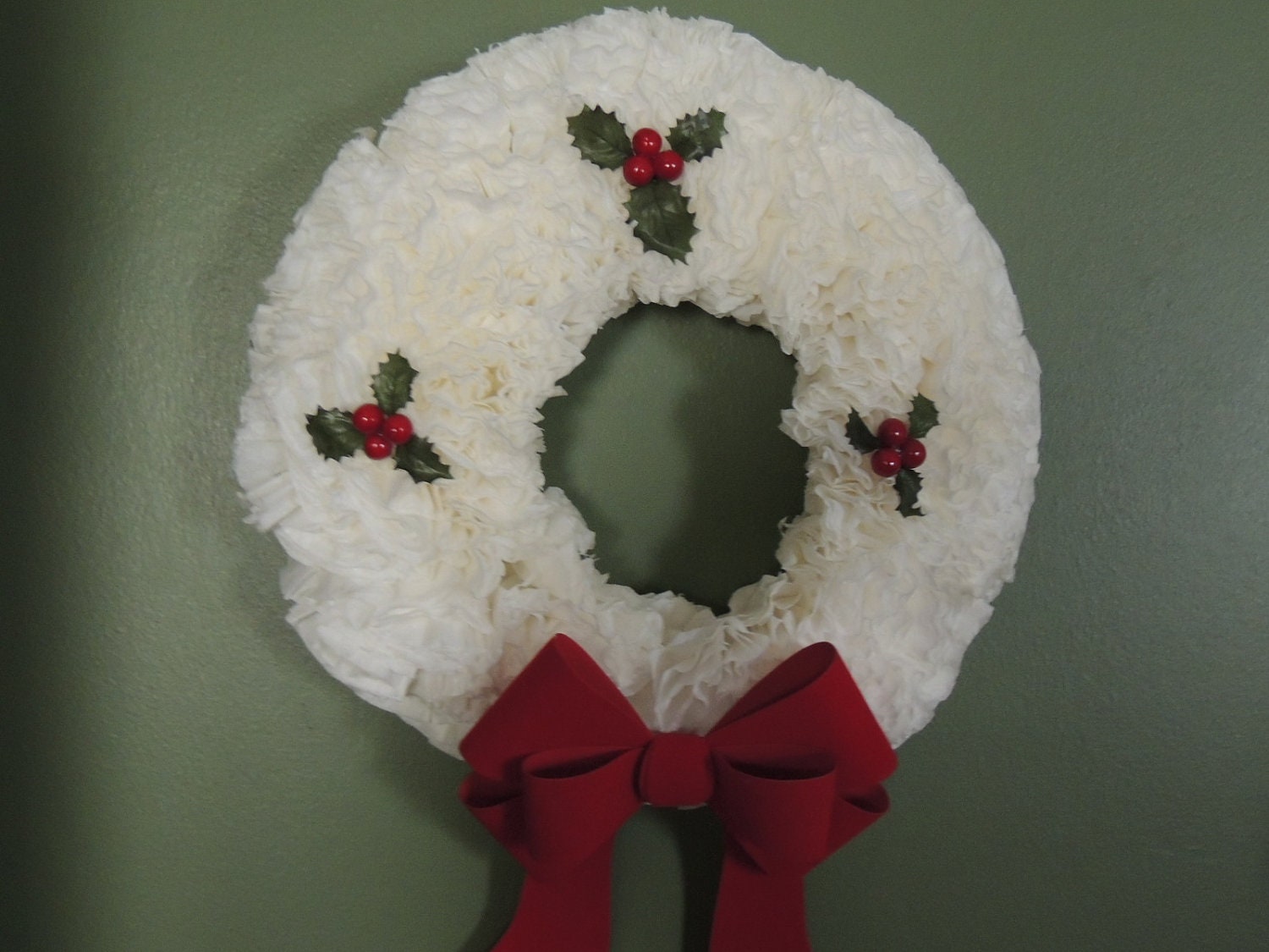Christmas Coffee Filter Wreath 