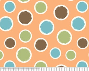 Fabric Mod Tod 'Dots' in Orange by Sheri Berry for Riley Blake Green Brown Blue