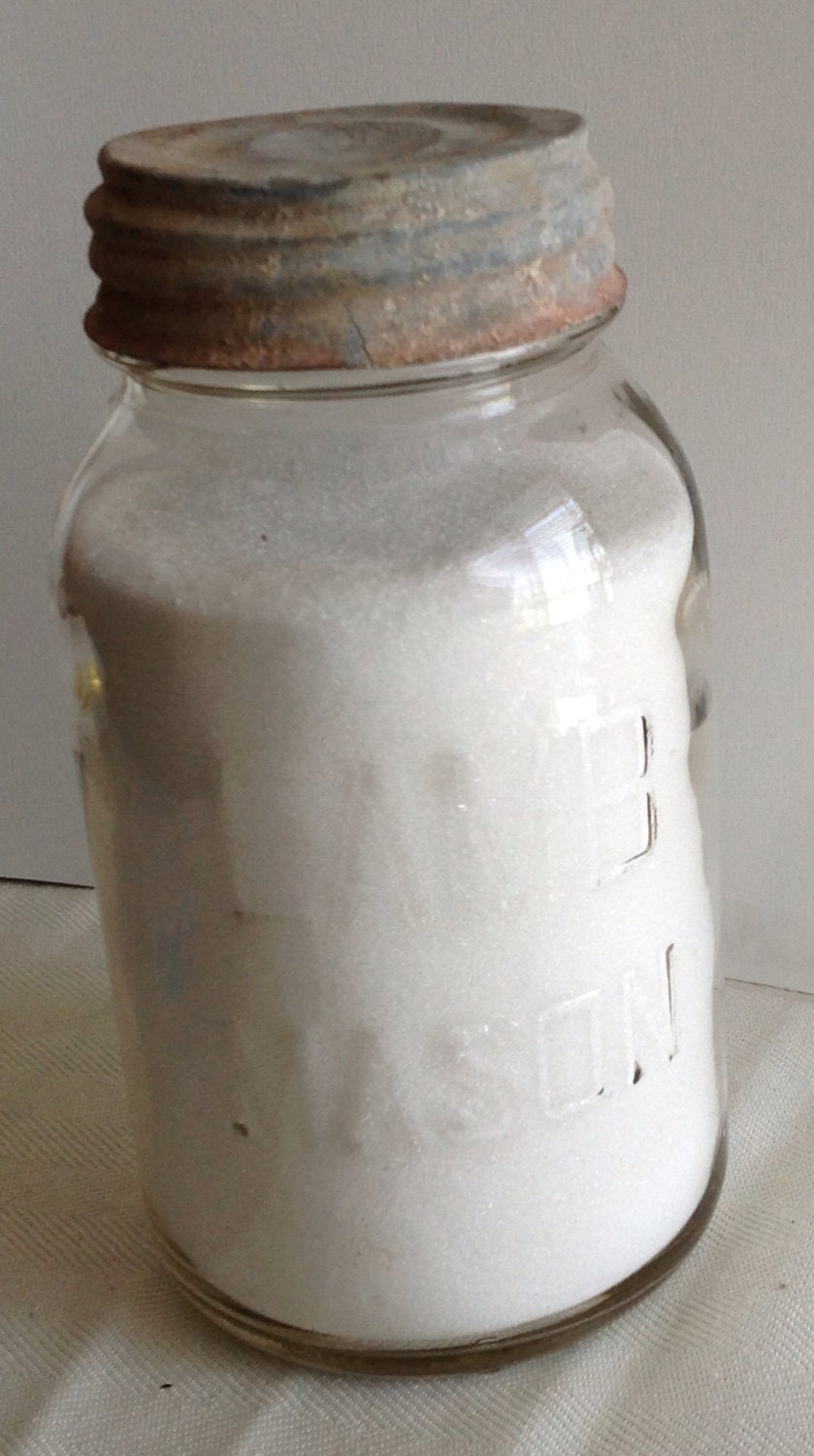 Lamb Mason Jar circa 193045 quart size with lid