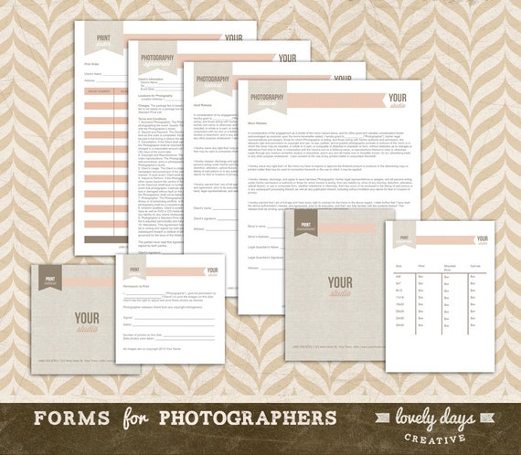 Photography Forms Templates INSTANT DOWNLOAD