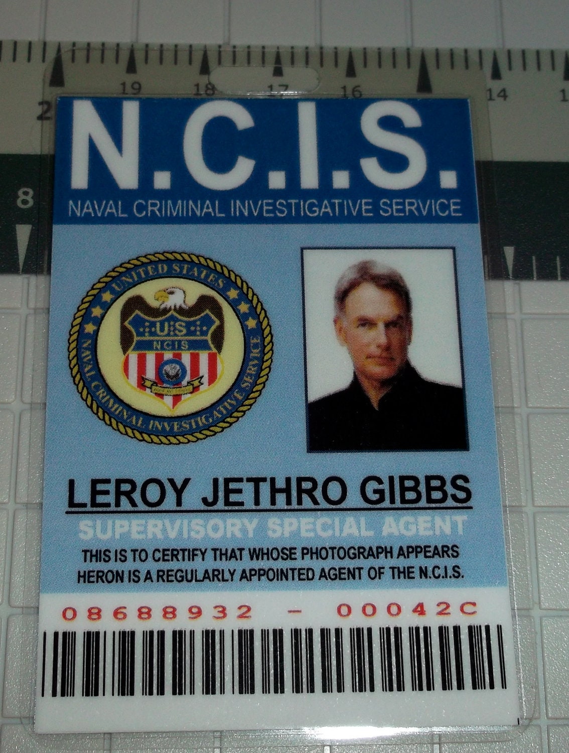 NCIS Leroy Jethro Gibbs ID prop replica ID badge