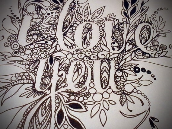 Items similar to I Love You- Original Drawing on Etsy