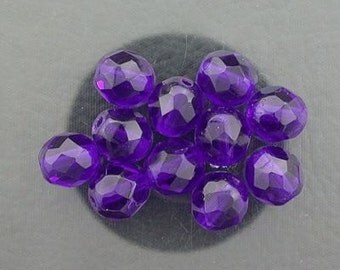 12 cobalt blue czech fire crystal beads 8mm