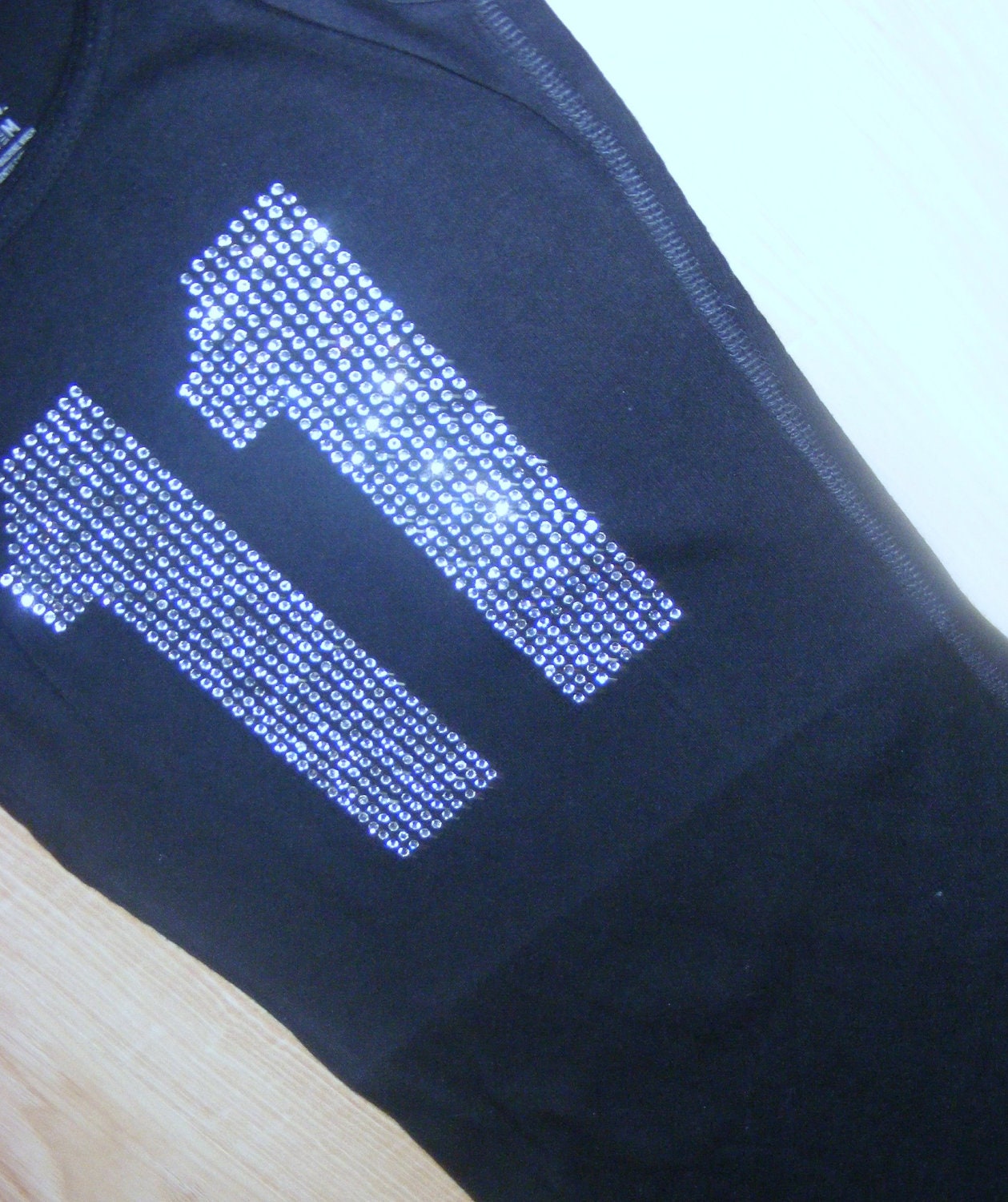 1 Rhinestone Baseball number Iron On Transfer Crystal bling