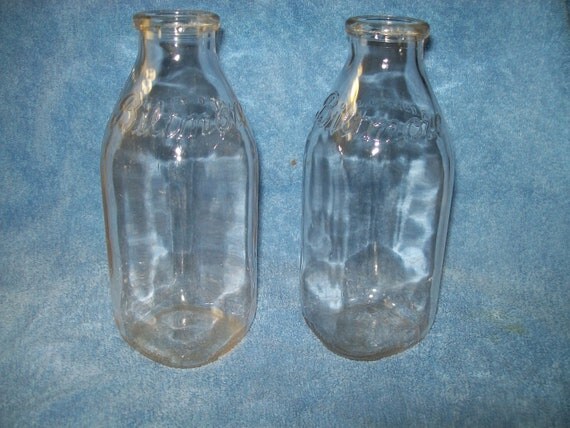 Two Biltmore Dairy Farm Glass Quart Milk bottles by BunnysDen