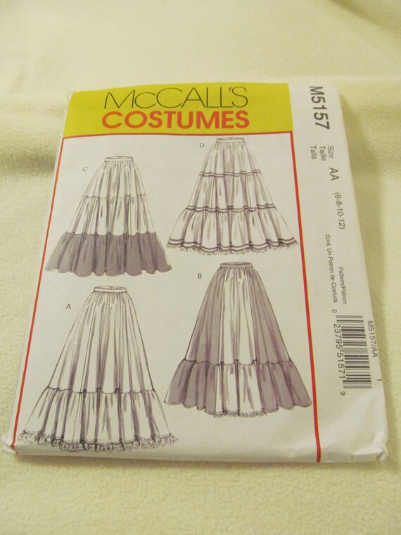 Tiered Civil War Era Skirt McCall Costumes UNCUT Pattern M5157
