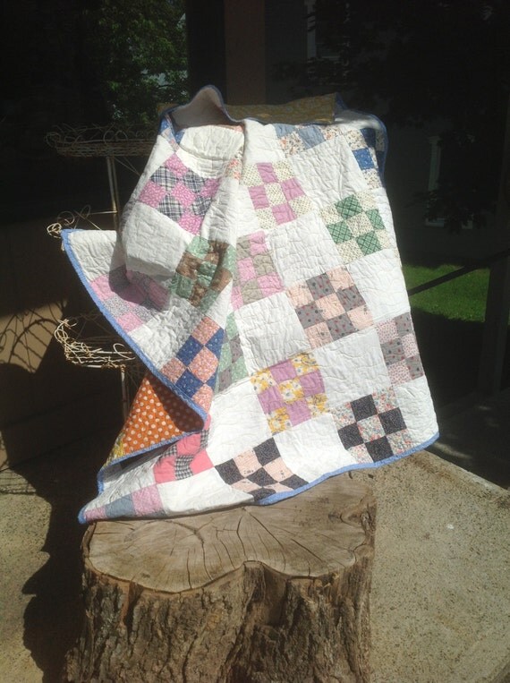Quilt From Vintage Fabrics Made in USA by NorthernWoodsStudio