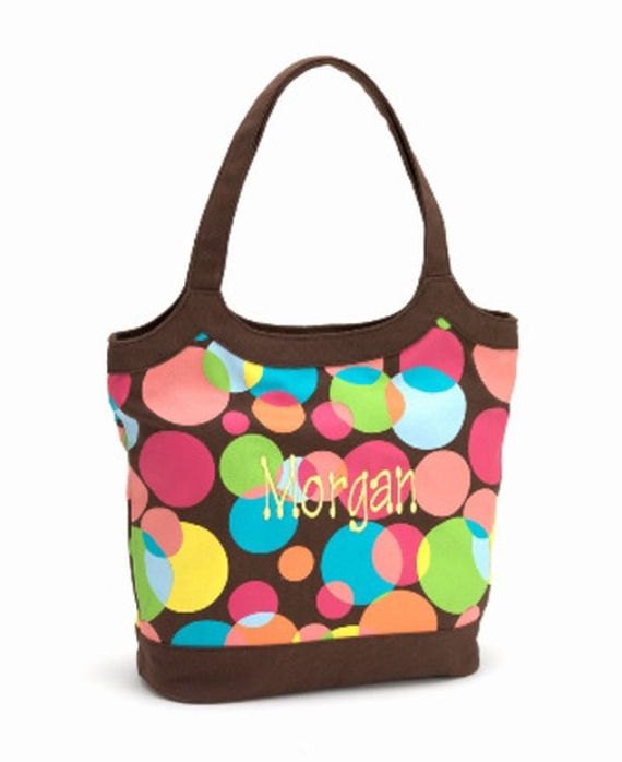 polka dot tote bag