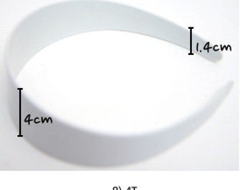 12 pcs of 40mm (1.57") white plastic headbands without teeth - hair accessories wholesale lots annielov hair crafts