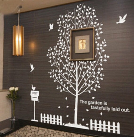 Items similar to pretty garden decal, pretty garden wall decal,pretty
