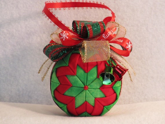 quilted no sew fabric christmas ornament ball classic red quilted no sew fabric christmas ornament ball classic red