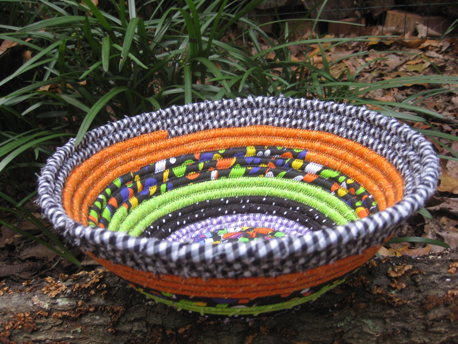 Fabric wrapped Halloween candy bowl