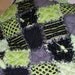 Frog Theme Rag Quilt Lime Green And Black Color Scheme Minky Baby Gift Ready To Ship