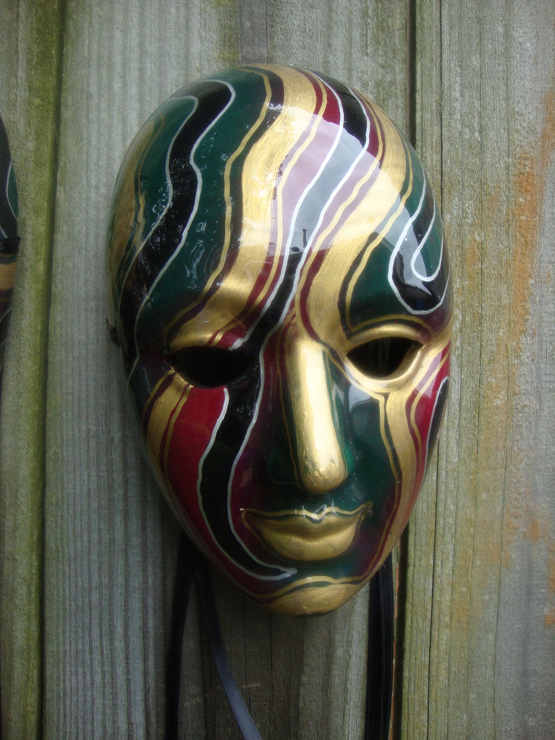 RESERVED for Lauren Decorative Ceramic Masks Abstract Painted