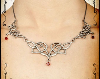 Elven necklace jewelry - Handmade elf necklace with swarovski celtic knot