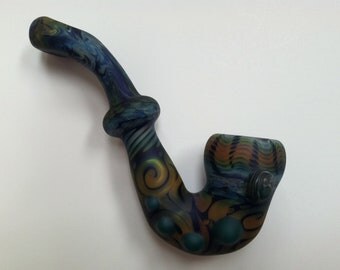 Glass Pipe, Sherlock Pipe, Sandblasted Sherlock Fume work made out of Borosilicate Boro