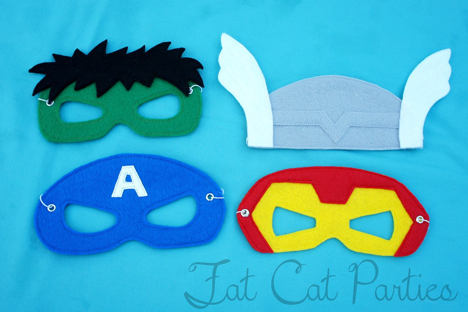 Felt Avengers Masks set of 4 by FatCatParties on Etsy