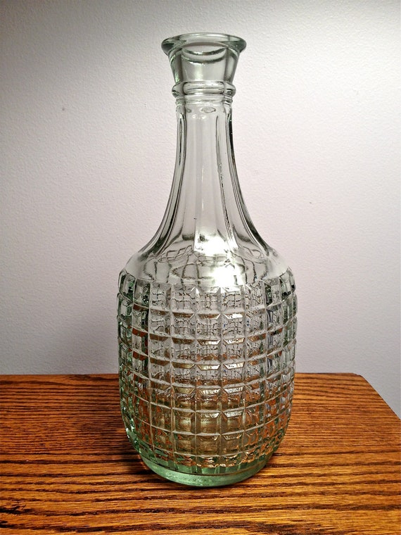 Vintage Wine Decanter Glass with a Tint of Green Made in