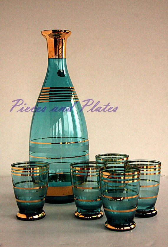 MidCentury Crystal Bohemian Barware by PiecesAndPlates on Etsy
