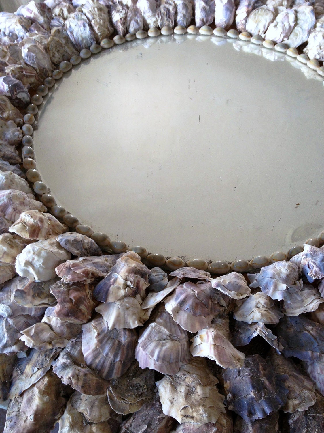 Round Oyster Shell Mirror