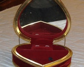 1986 Musical Heart Jewelry Box in burgundy velvet