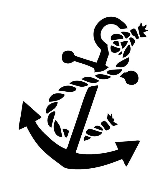 Ship Anchor & Rope vinyl decal