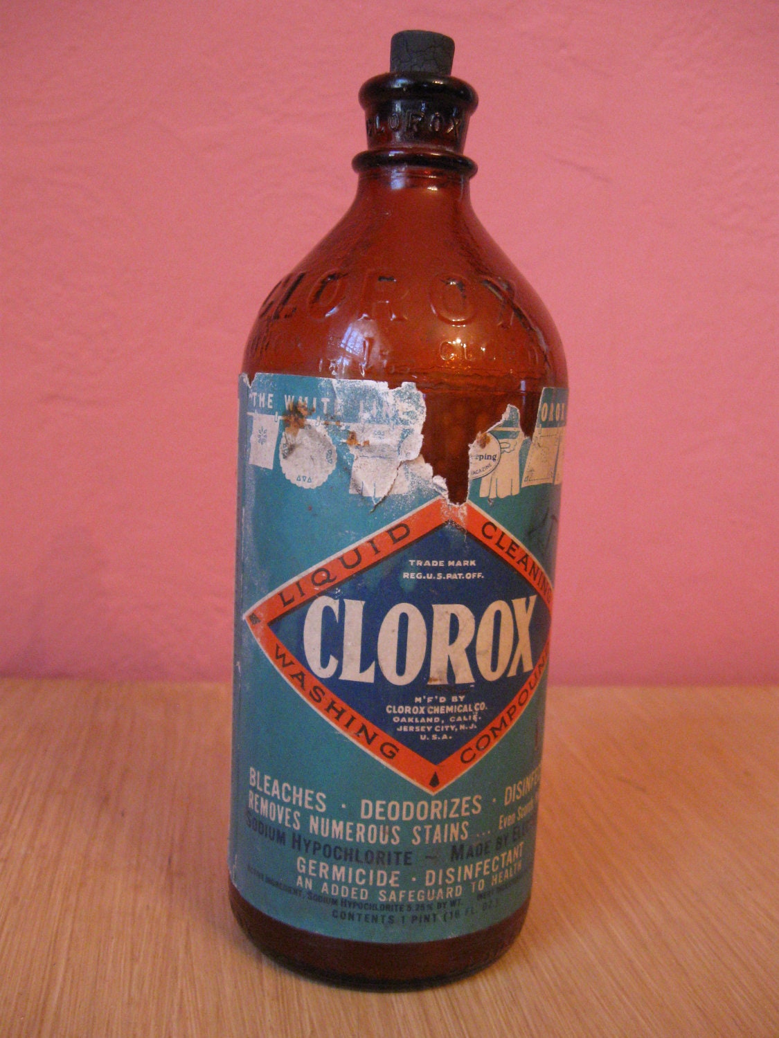 1937 Brown Glass Clorox bottle