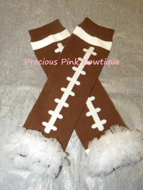 Infant to Toddler Girls Football Leg Warmers with White