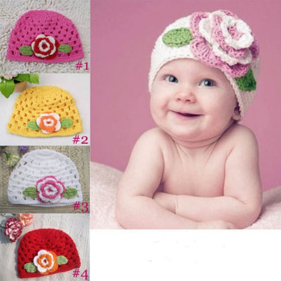 Trendy big flower baby hat