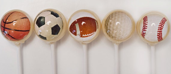 Items similar to 6 Sports Balls Lollipops TM- Designer Lollipop ...