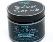Stud Scrub (For Men): Exfoliating Charcoal Salt Scrub (Bergamot & Sage) - NatureintheNude