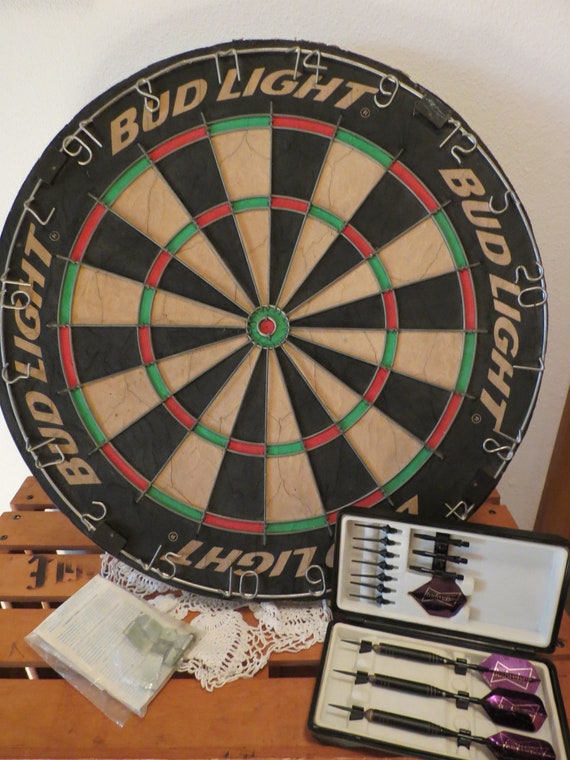Vintage Pro Style Bristle Dart Board With Bud Light Logo Three