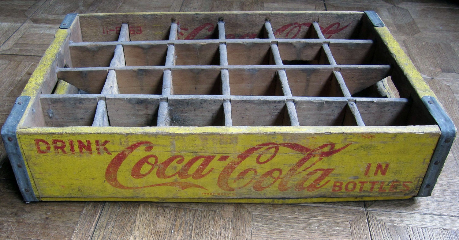 Vintage CocaCola Bottle Wooden Case from 1960's