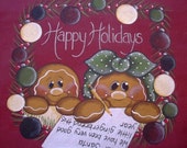 Dear Santa gingerbread Christmas letter to Santa painting pattern packet instant download