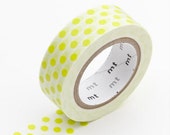 Washi Tape, MT Tape, Moegi, Lime, Neon Yellow Green, Polka Dots, Japanese, Wedding, Birthday