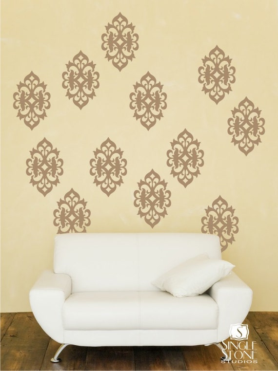 Items similar to Wall Decals Ornate Wall Pattern Vinyl Stickers Art