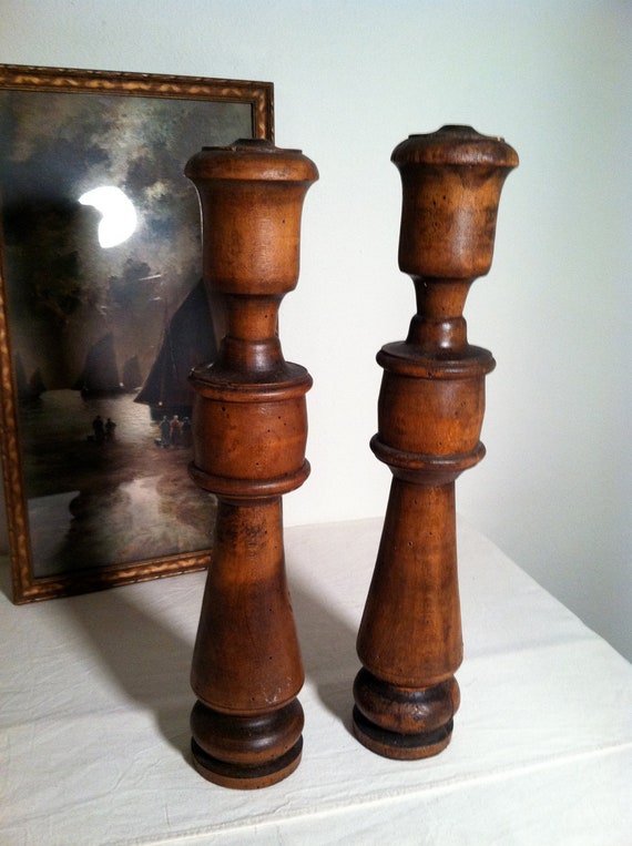 Items similar to Pair of Large Antique WOOD FINIALS SCULPTURAL Display